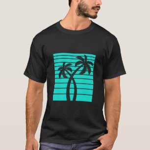 Camiseta Retro estético de ondas sintéticas de árbol de pal