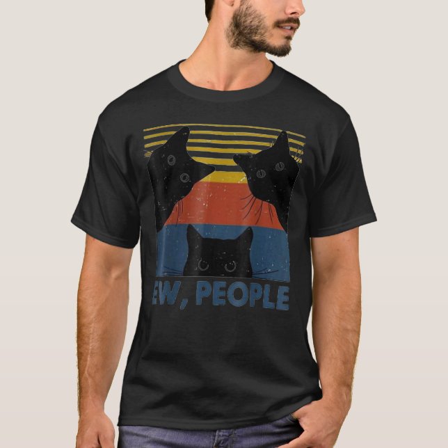 Camiseta Retro Estilo Ew, Gente Divertida Gato Int (Anverso)
