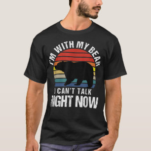 Camiseta Retro estoy con mi papá de oso, mamá gracioso