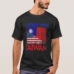Camiseta Retro estoy de pie con Taiwán Bandera Media Estado