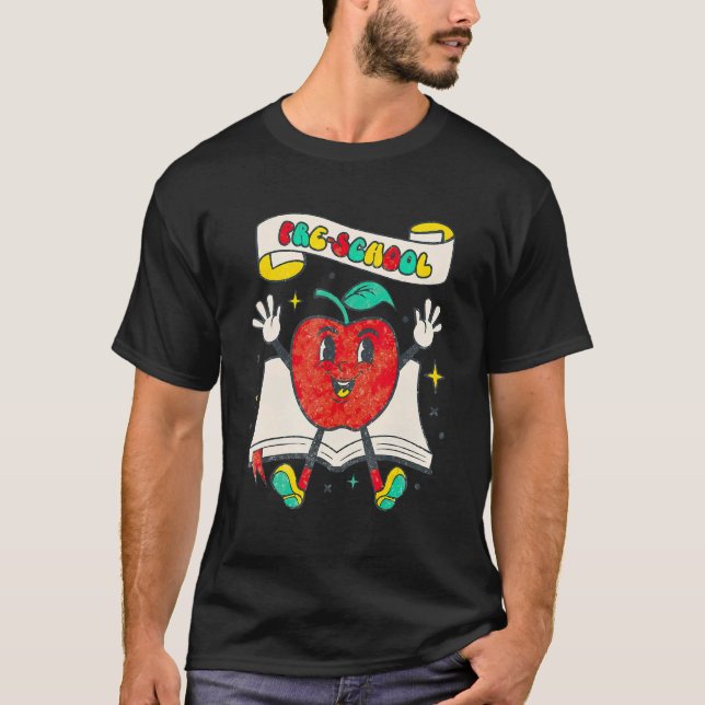 Camiseta Retro Estudiante De Moda De Apple De Vuelta A La E (Anverso)