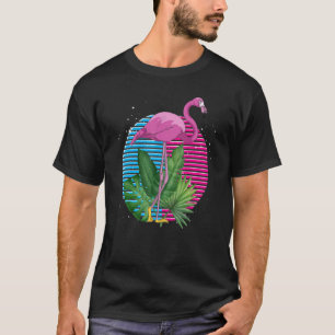 Camiseta Retro Exótico Animal Lover Tropical Bird Pink Flam