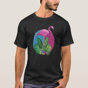 Camiseta Retro Exótico Animal Lover Tropical Bird Pink Flam