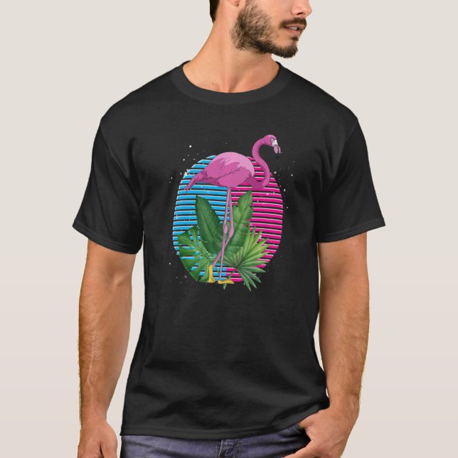 Camiseta Retro Exótico Animal Lover Tropical Bird Pink Flam (Anverso)