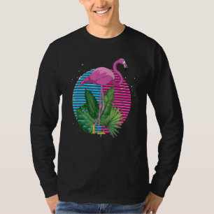 Camiseta Retro Exótico Animal Lover Tropical Bird Pink Flam