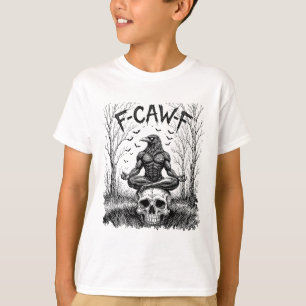 Camiseta Retro F-caw-f Decir Meme Cuervo Negro Yoga Sentado