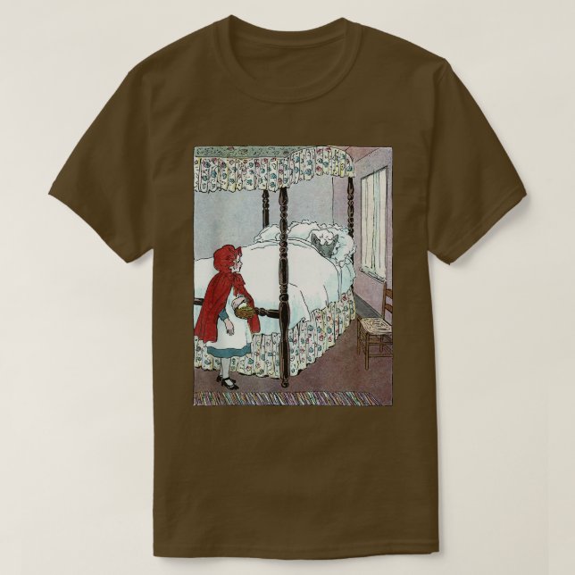 Camiseta Retro Fairytale Lobo Malo Caperucita Roja (Diseño del anverso)