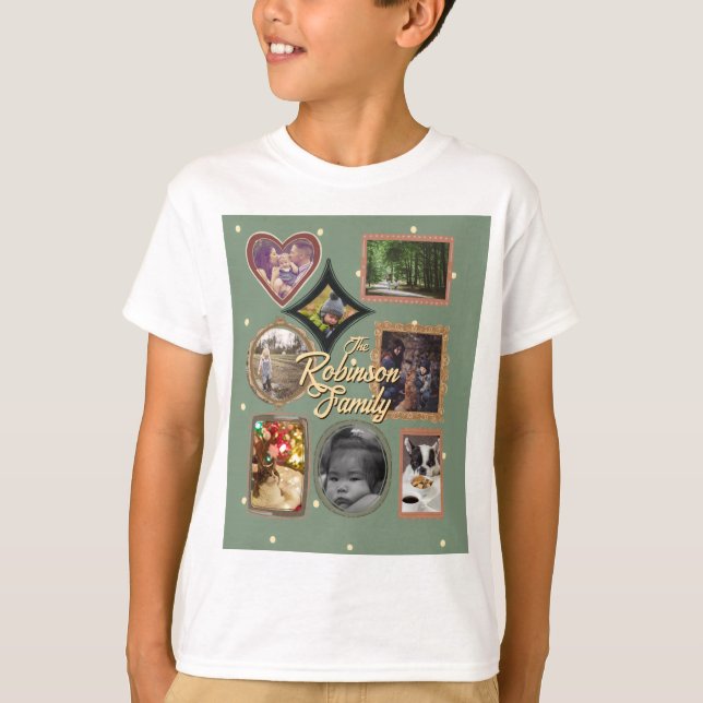 Camiseta Retro Family 8 Photo Collage CUSTOM (Anverso)