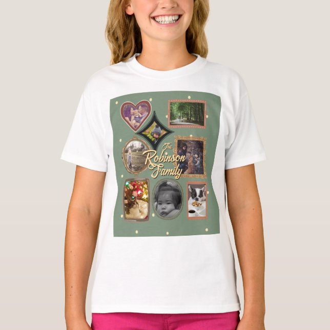 Camiseta Retro Family 8 Photo Collage CUSTOM (Anverso)