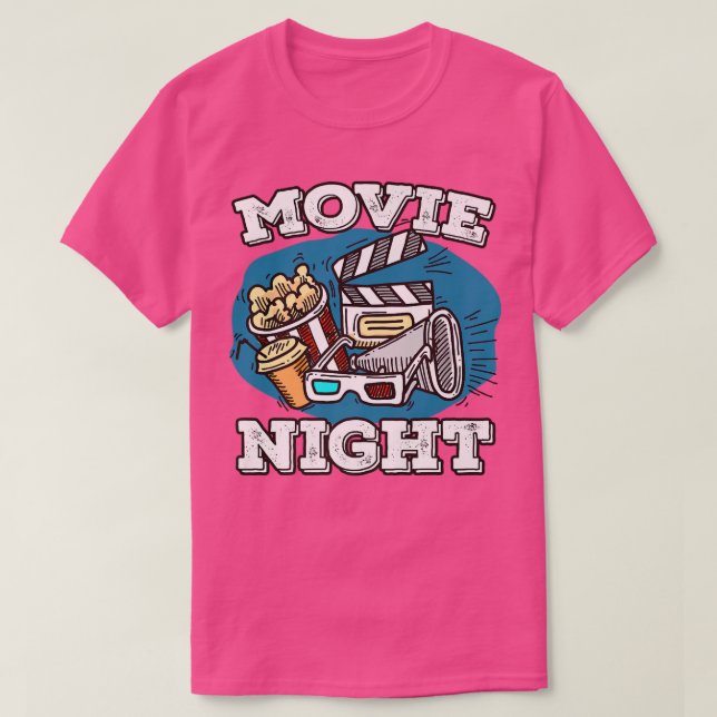 Camiseta Retro Family Movie Night PartyMovie Birthday Cinem (Diseño del anverso)