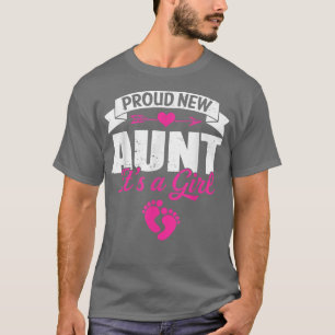 Camiseta Retro Family Proud New Aunt It's A Girl Gender Rev