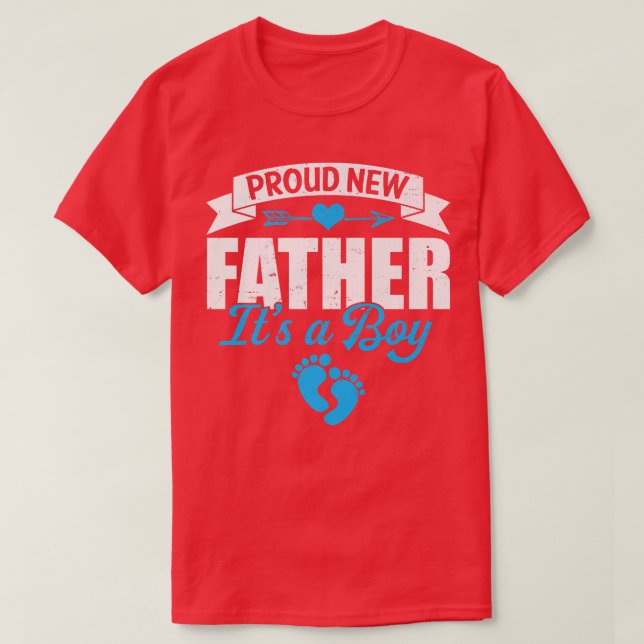 Camiseta Retro Family Proud New Father It's A Boy Gender Re (Diseño del anverso)