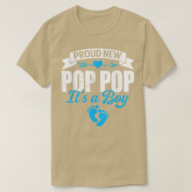Camiseta Retro Family Proud New Pop Pop It's A Boy Gender R (Diseño del anverso)