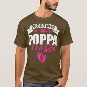 Camiseta Retro Family Proud New Poppa It's A Girl Gender Re