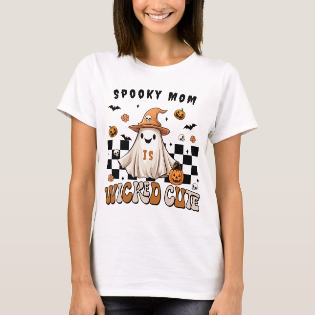 Camiseta Retro fantasma malvado de Halloween (Anverso)