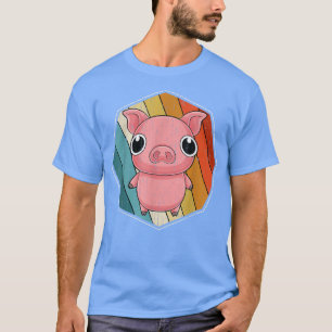 Camiseta Retro Farm Animal Cute Piglet Pig 5145