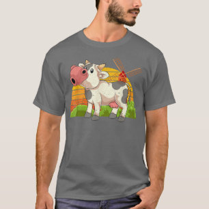Camiseta Retro Farmer Farming Cow Lover Farm Animal Cute Co