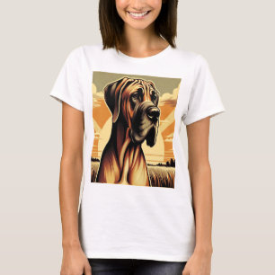 Camiseta Retro Fawn Great Dane Yellow Brown Black Artística