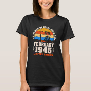 Camiseta Retro Febrero 1945 Pescador de 78 años de edad 78º