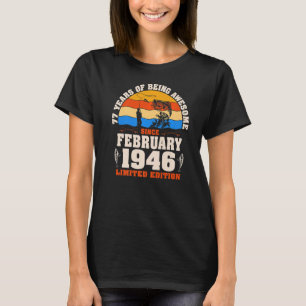 Camiseta Retro Febrero 1946 Pescador de 77 años 77º Nacimie