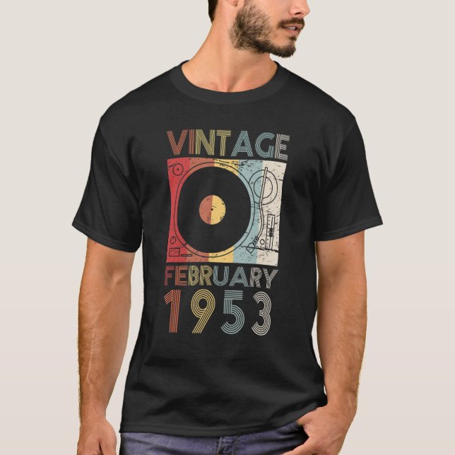 Camiseta Retro Febrero 1953 A 69º Cumpleaños 69 Años (Anverso)