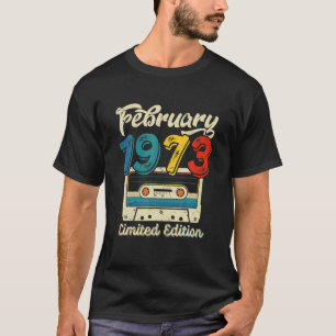 Camiseta Retro Febrero 1973 Cinta Cassette 49º Cumpleaños D