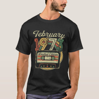 Camiseta Retro Febrero 1973 Cinta Cassette 49º Cumpleaños D