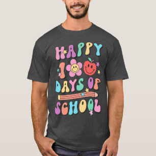 Camiseta Retro Feliz 100 días de regalo escolar