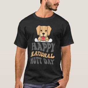 Camiseta Retro Feliz Día Nacional del Mutt Dog Mamá Papá