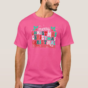 Camiseta Retro Feliz Navidad 2022, divertida familia coinci