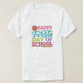 Camiseta Retro Feliz Primer Día de Escuela Manzana Adorable