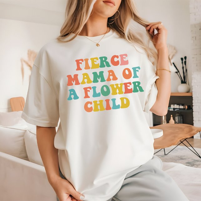 Camiseta Retro Fierce Mama, Regalo de Cumpleaños p (fierce mama shirt, flower child mama shirt, retro mom shirt, mother’s day shirt, birthday shirt)