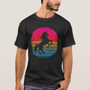 Camiseta retro fiesta unicornio lindo para chicas y mujeres