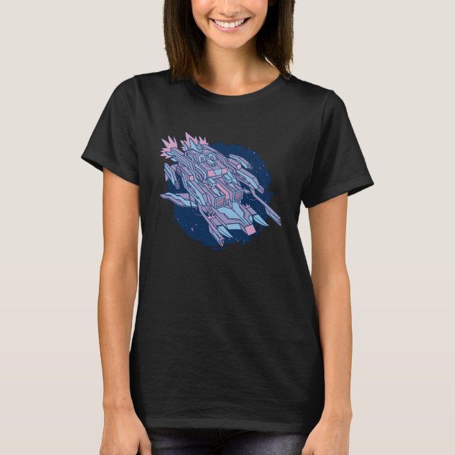 Camiseta Retro fighter shuttle space aliens (Anverso)