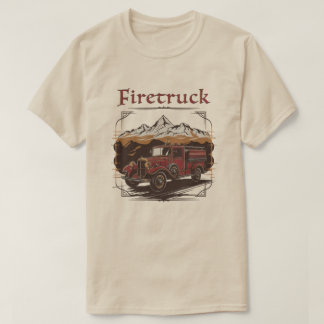 Camiseta Retro fire engine mountain range
