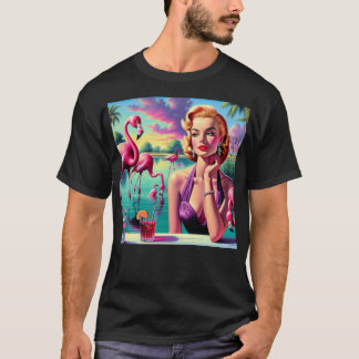 Camiseta Retro Flamingo Pin-Up