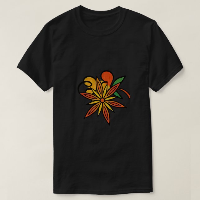 Camiseta Retro Floral (Diseño del anverso)