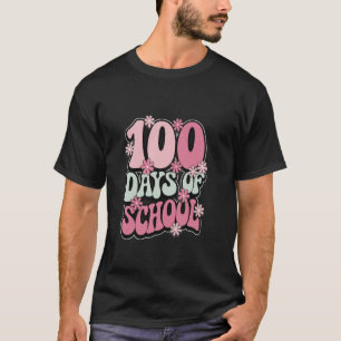 Camiseta Retro Floral 100 días de estudiantes de escuela