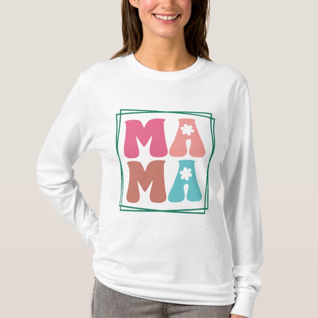 Camiseta Retro Floral Mama (Anverso)