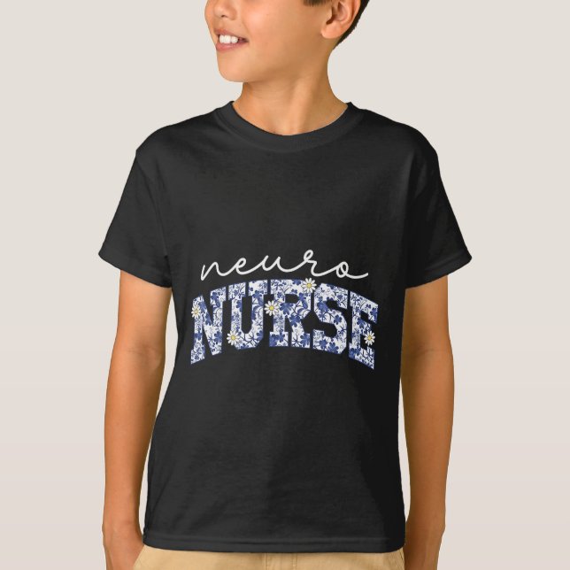 Camiseta Retro Floral Neuro Nurse Neurology Neurologist Rn  (Anverso)