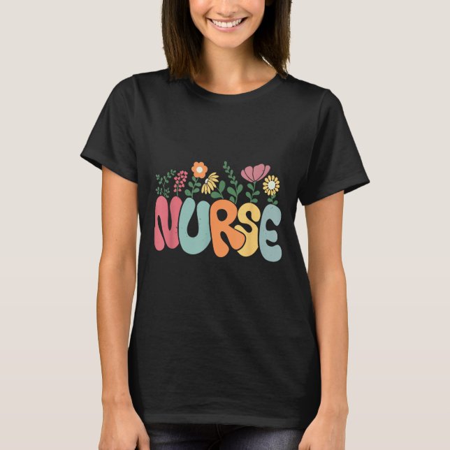 Camiseta Retro Floral Nurse Graphic Nursing Appreciation  (Anverso)
