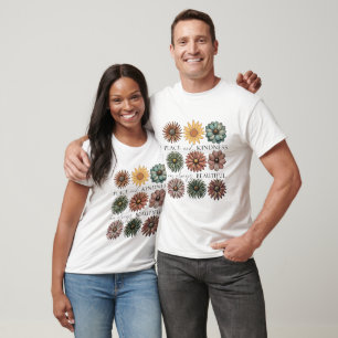 Camiseta Retro Floral Paz y Amabilidad