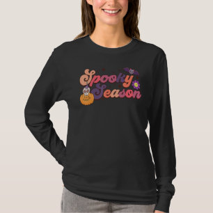 Camiseta Retro Floral Temporada Espeluznante Vibraciones Es