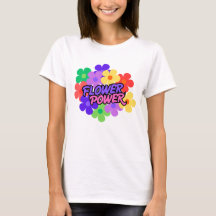 Camiseta Retro Flower Power 60s 70s Slogan Floral