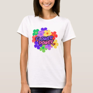 Camiseta Retro Flower Power 60s 70s Slogan Floral