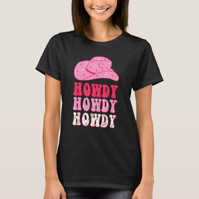 Camiseta Retro Flowers Howdy Rodeo Western Country Southern (Anverso)