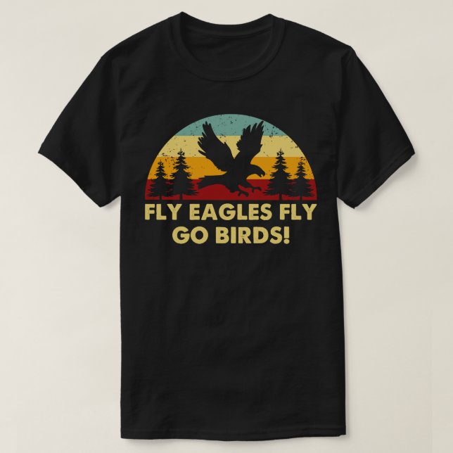 Camiseta Retro Fly Eagles Fly Go Birds (Diseño del anverso)