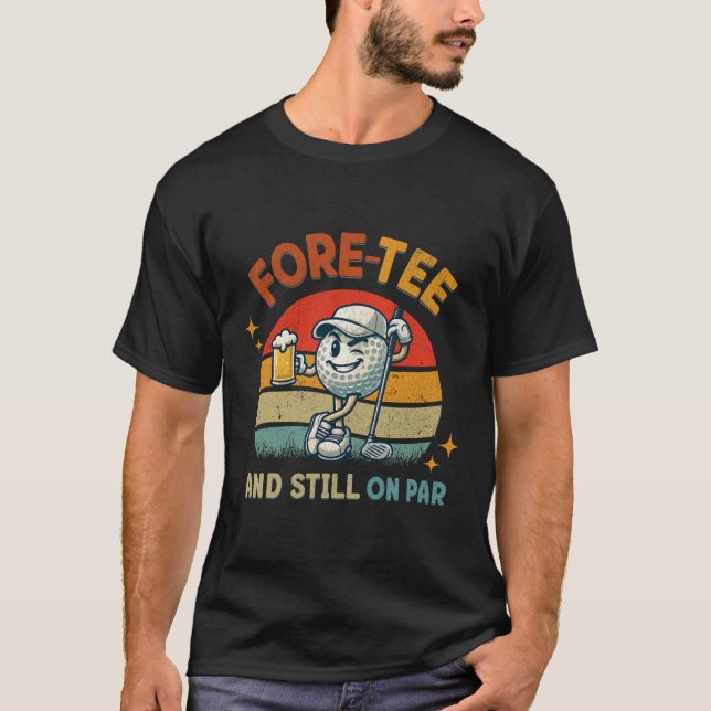 Camiseta Retro Fore Cumpleaños de Golf 40 Cumpleañ (Anverso)