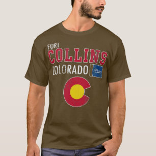 Camiseta Retro Fort Collins Bandera Colorado Vintage Fade