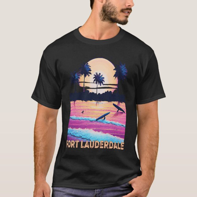 Camiseta Retro Fort Lauderdale Florida Souvenir Surf (Anverso)